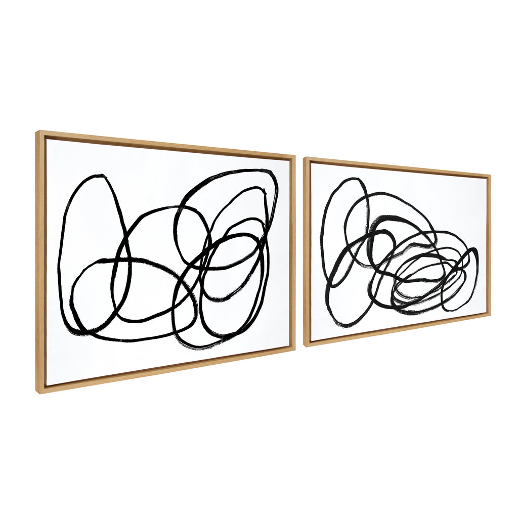 Sylvie Ring of Light and Ring of Light 2 Framed Canvas Art Set by Nikki Chu