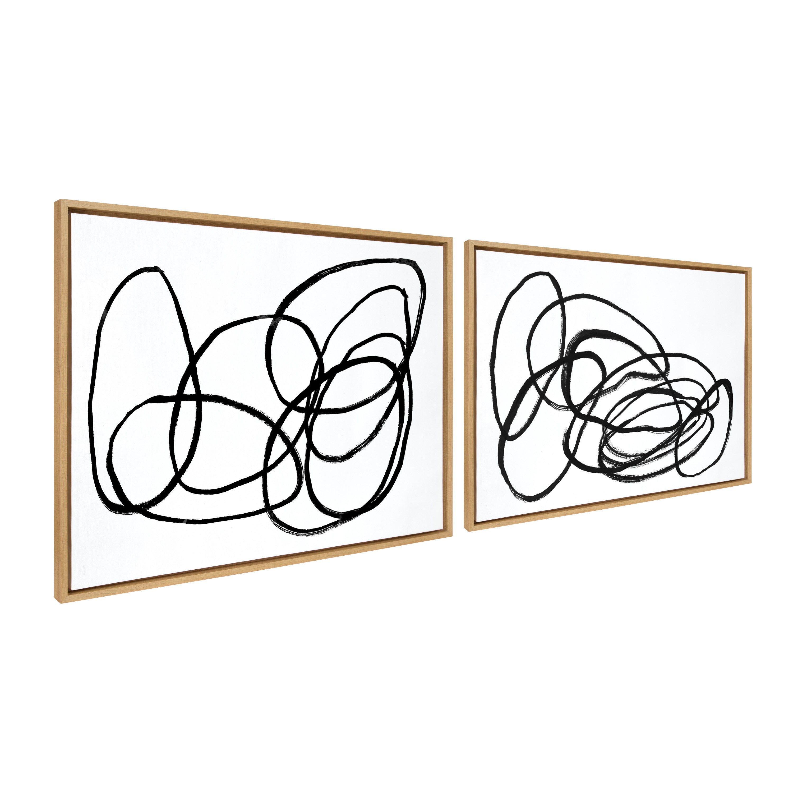 Sylvie Ring of Light and Ring of Light 2 Framed Canvas Art Set by Nikki Chu