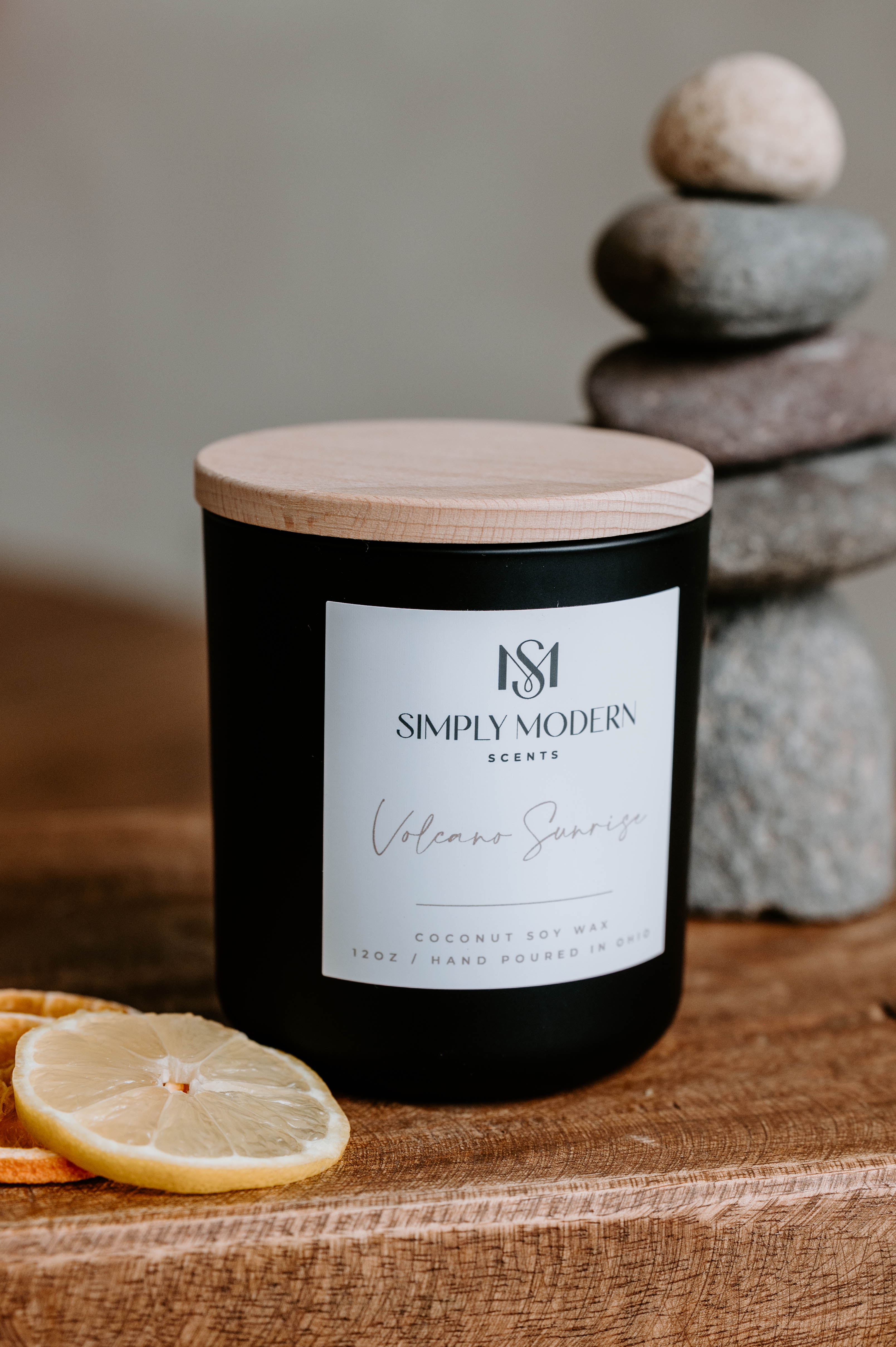 Volcano Sunrise Wood-Wick Candle — 12 oz