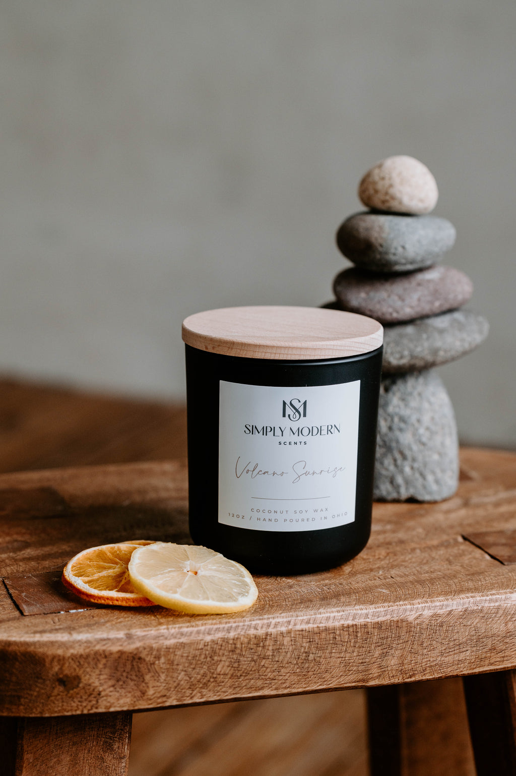 Volcano Sunrise Wood-Wick Candle — 12 oz