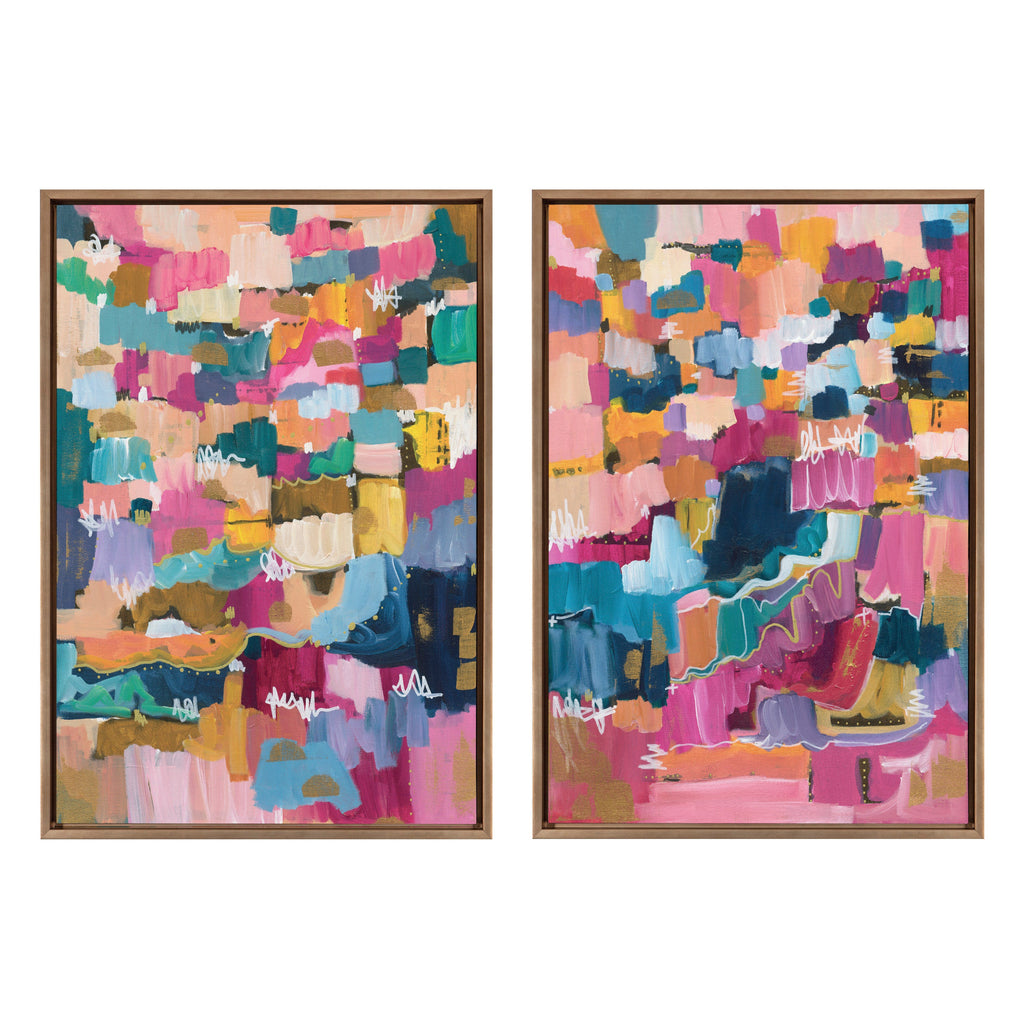 Sylvie Applause Framed Canvas Set by Leah Nadeau