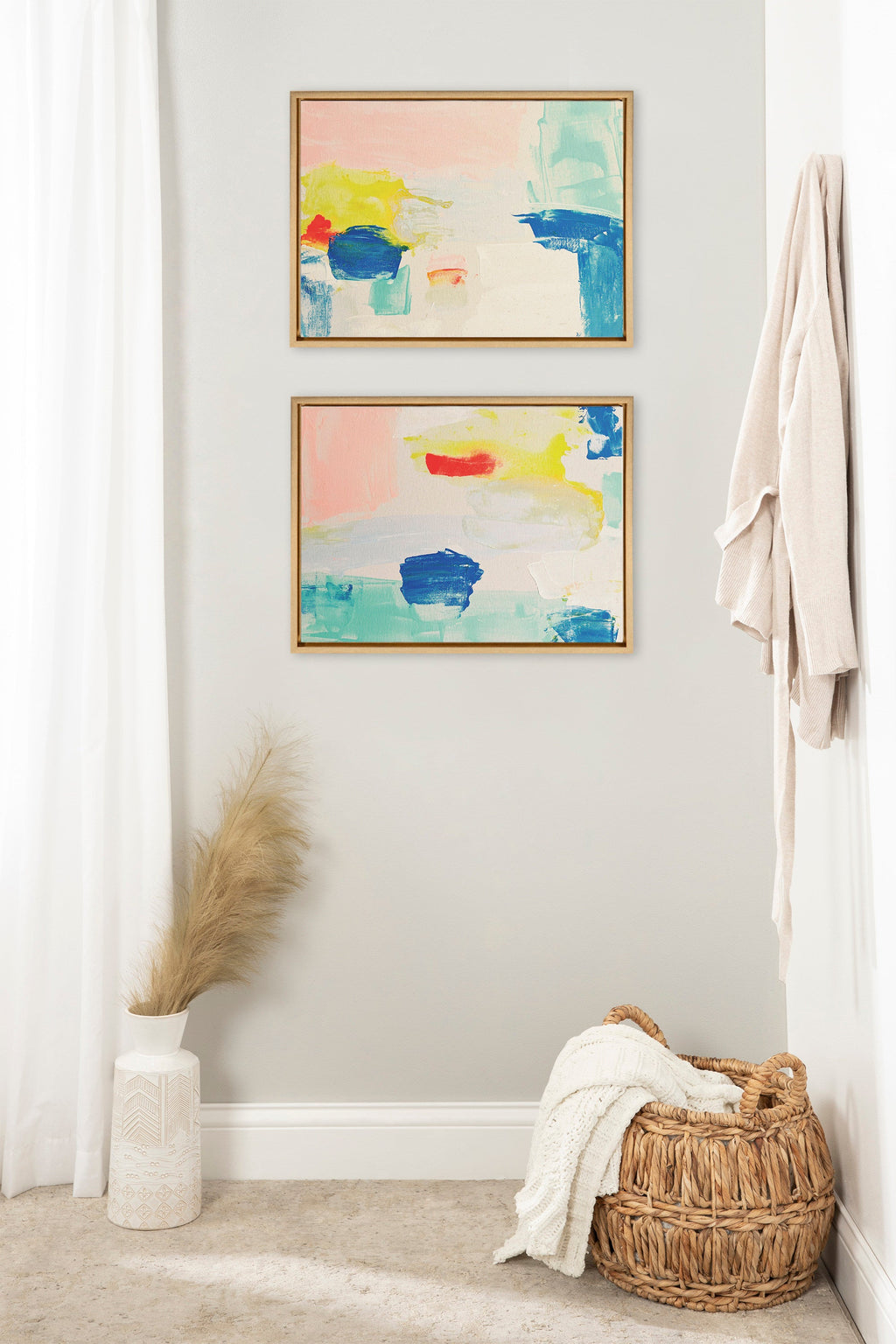 Sylvie Pop of Color I and II Framed Canvas Art Set by Amy Lighthall