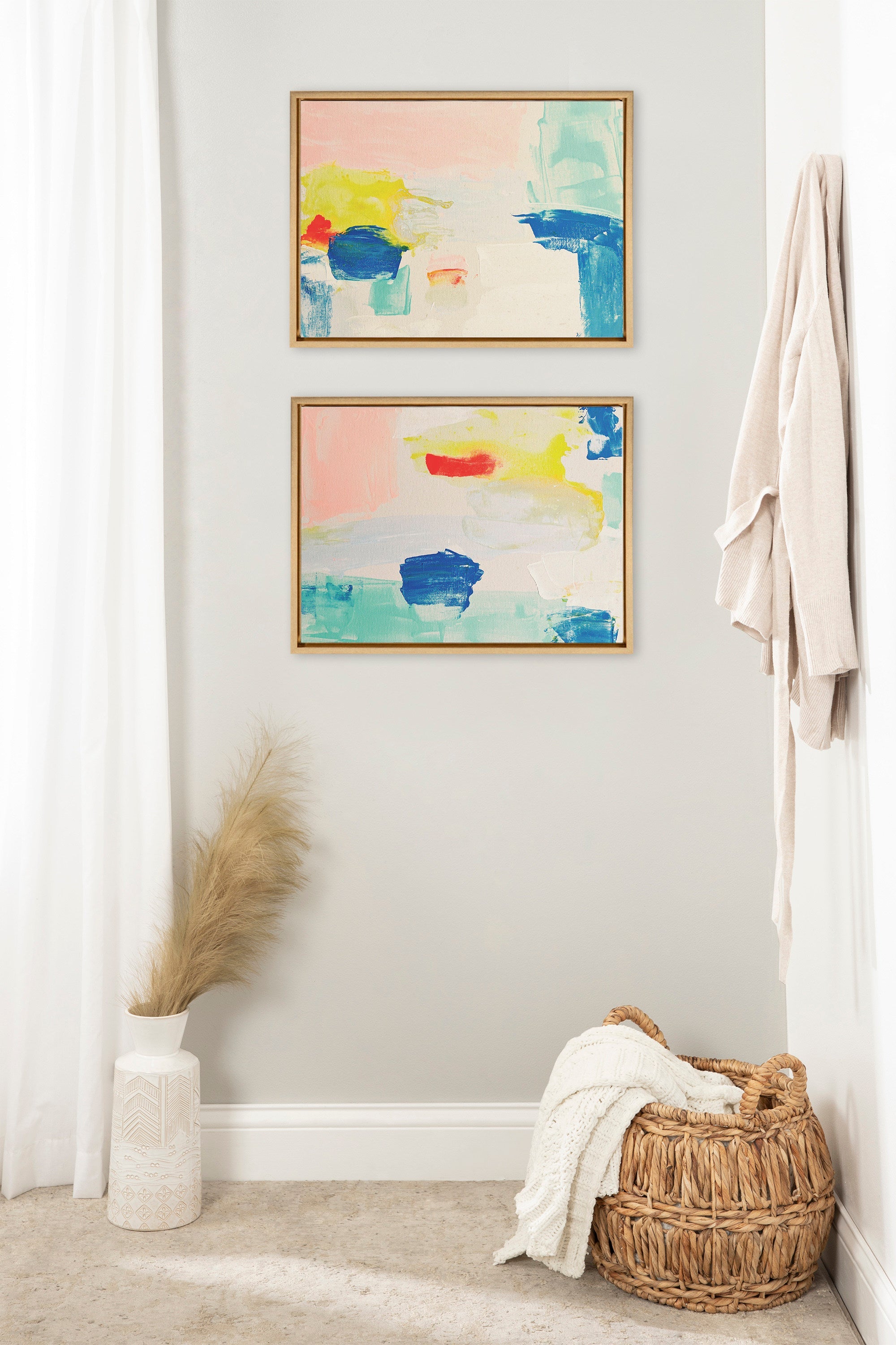 Sylvie Pop of Color I and II Framed Canvas Art Set by Amy Lighthall