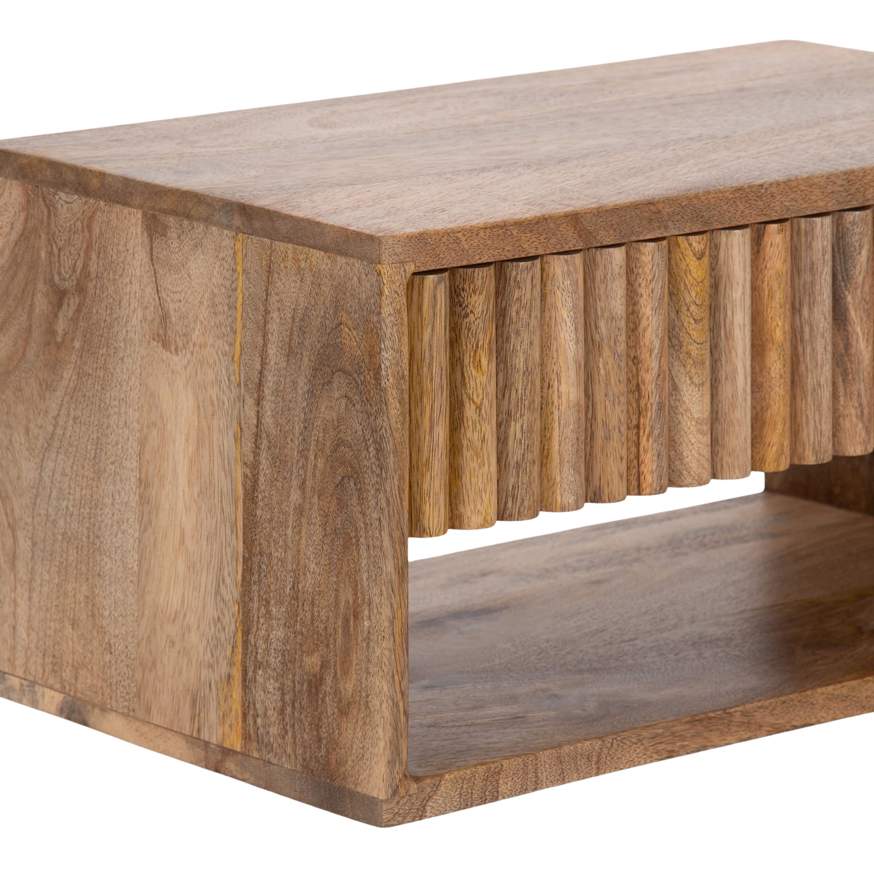 Reid Floating Wood Side Table with Open Storage
