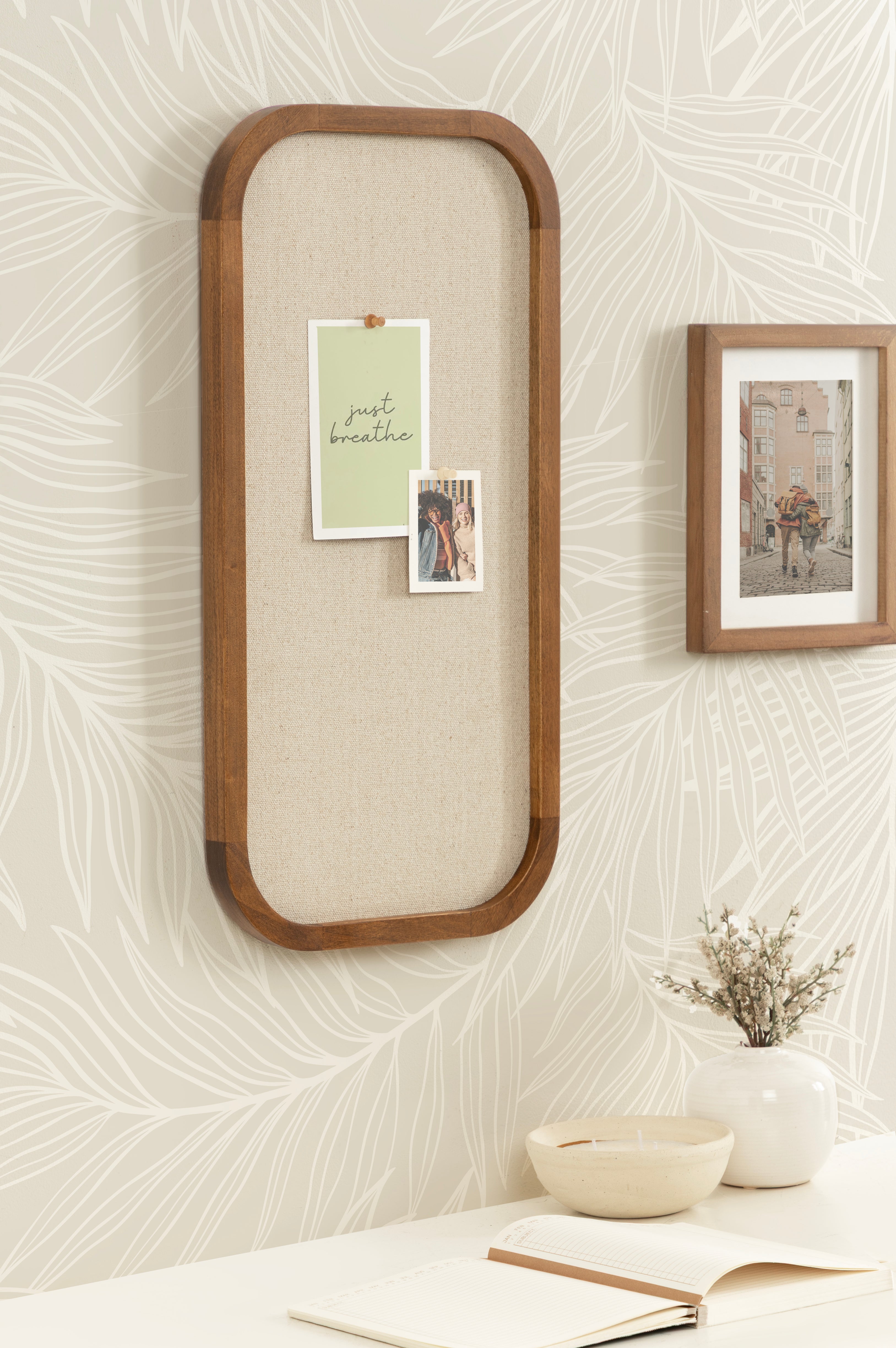 Hutton Wood Framed Fabric Pinboard