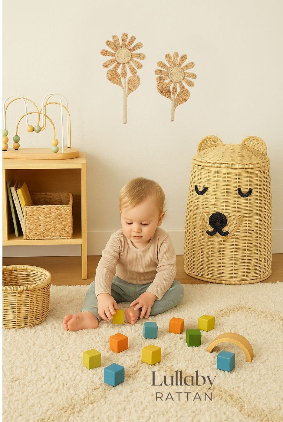 Rattan Flower Stem Wall Decor