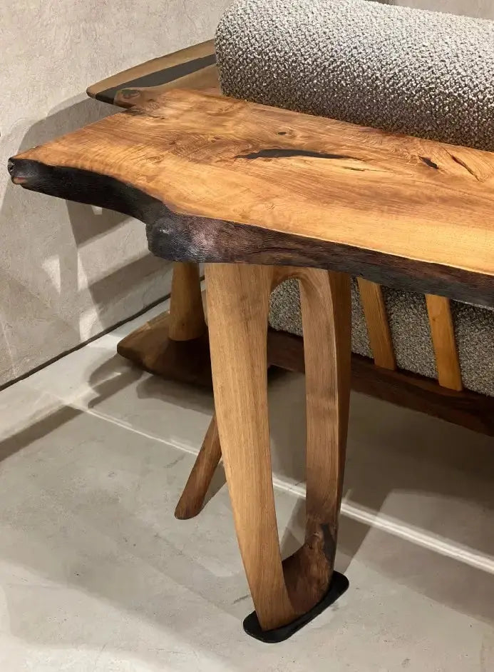 Solid Walnut Sculptural Console Table