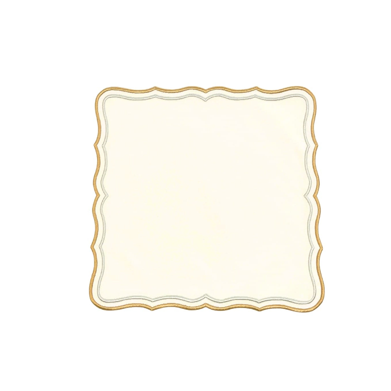 SHIMMER IVORY GOLD SILVER FABRIC PLACEMAT (Set Of 4)