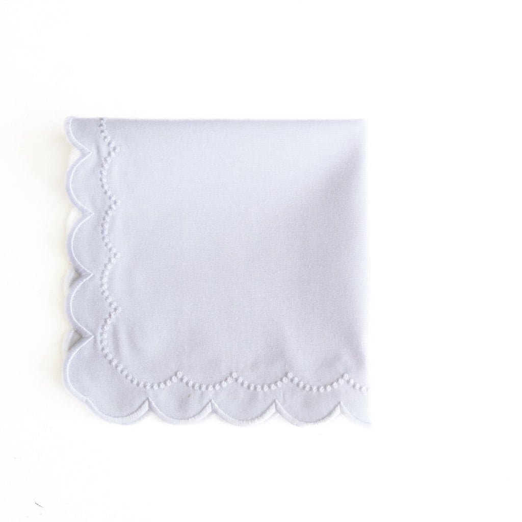 LILY WHITE ROUND FABRIC PLACEMAT & NAPKIN SET (Set Of 4)