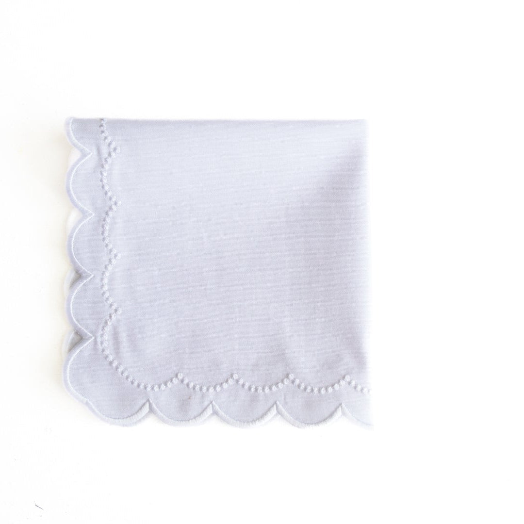 LILY WHITE ROUND FABRIC PLACEMAT & NAPKIN SET (Set Of 4)
