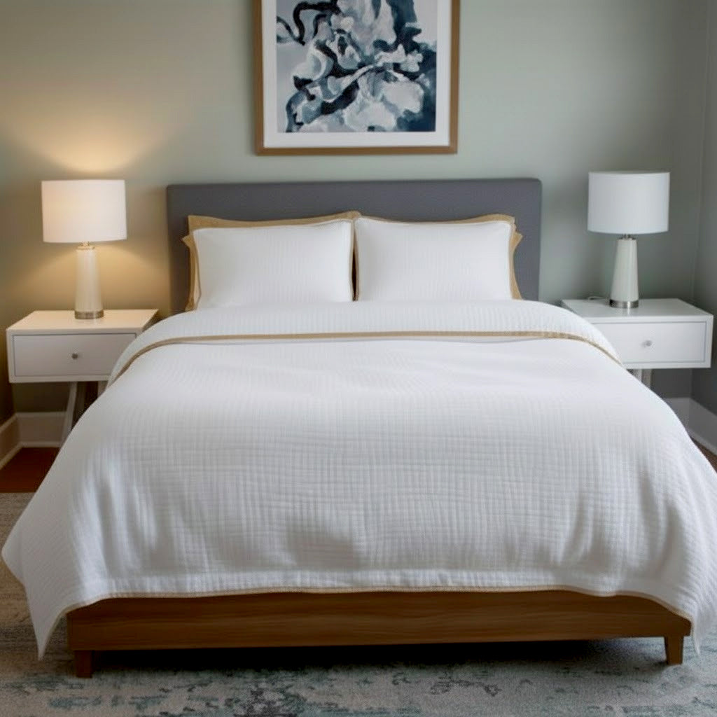 Muslin Piping Duvet Cover Set