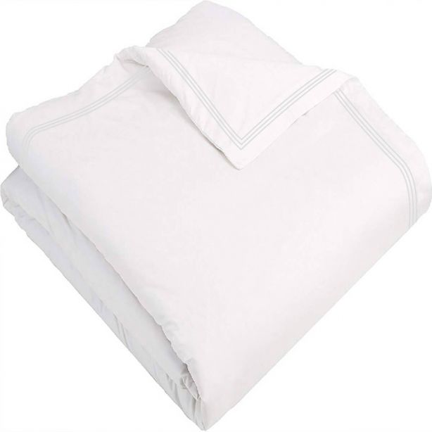 400TC Cotton Triple Edge Embroidery Sateen Solid Duvet Cover Set
