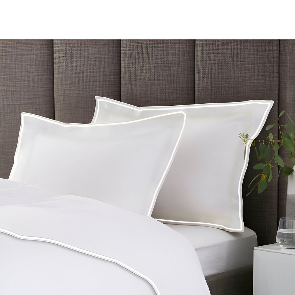 400TC Embroidery Cotton Sateen Solid Duvet Cover Set