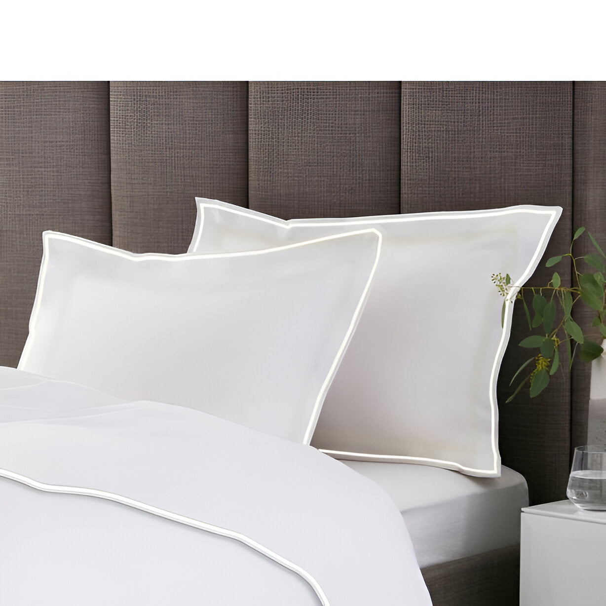 400TC Embroidery Cotton Sateen Solid Duvet Cover Set