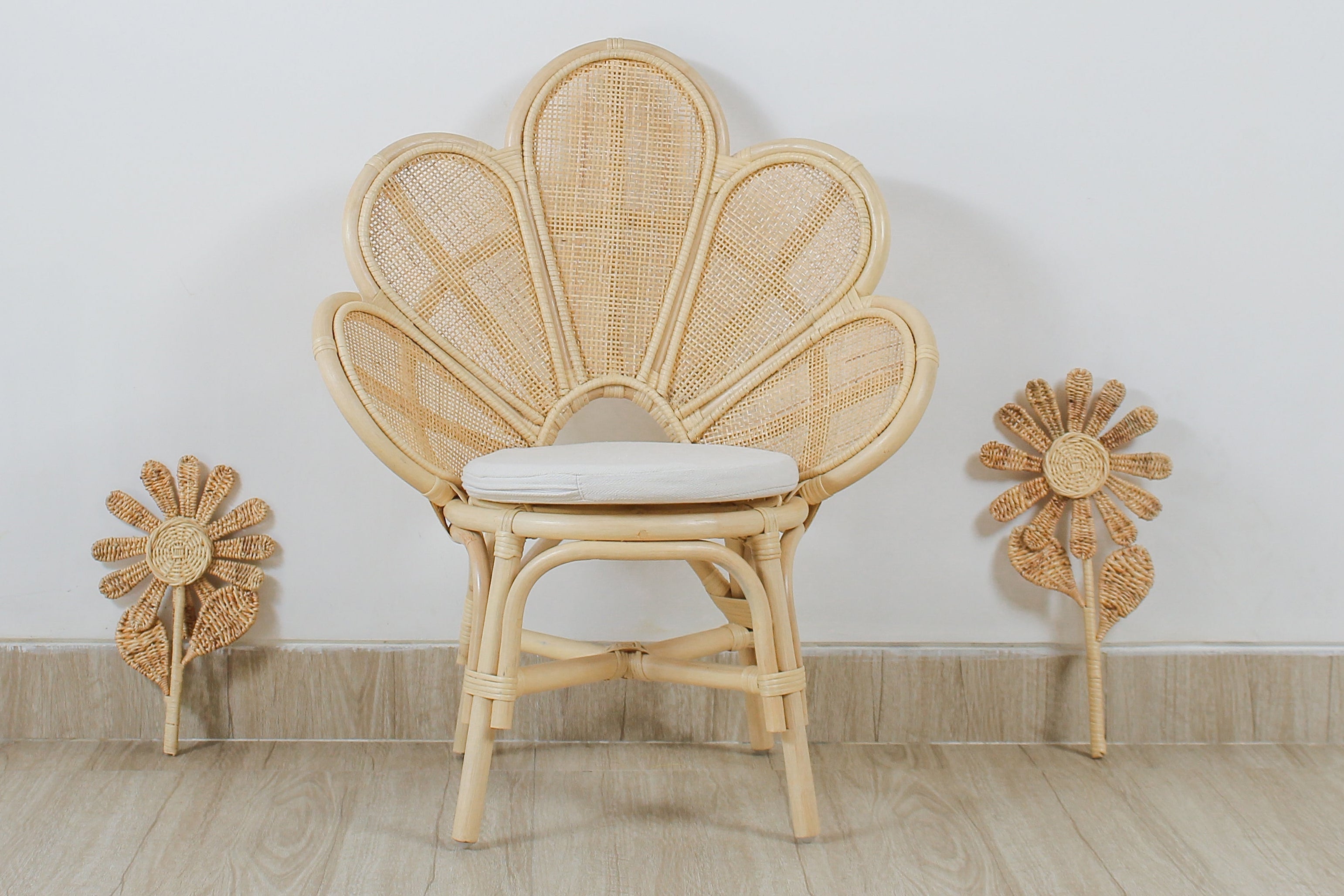 Rattan Flower Stem Wall Decor