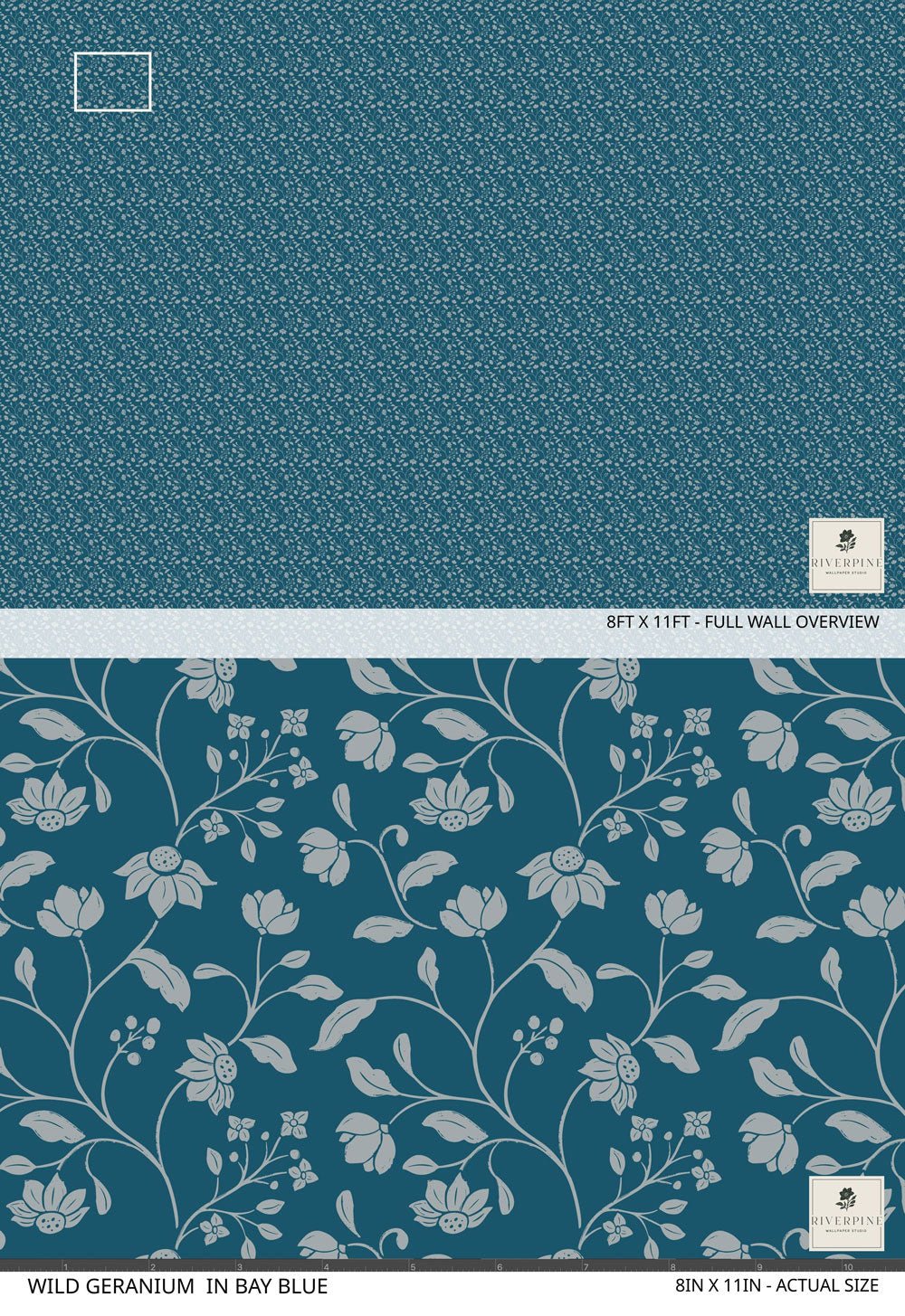 Wild Geranium Wallpaper in Bay Blue