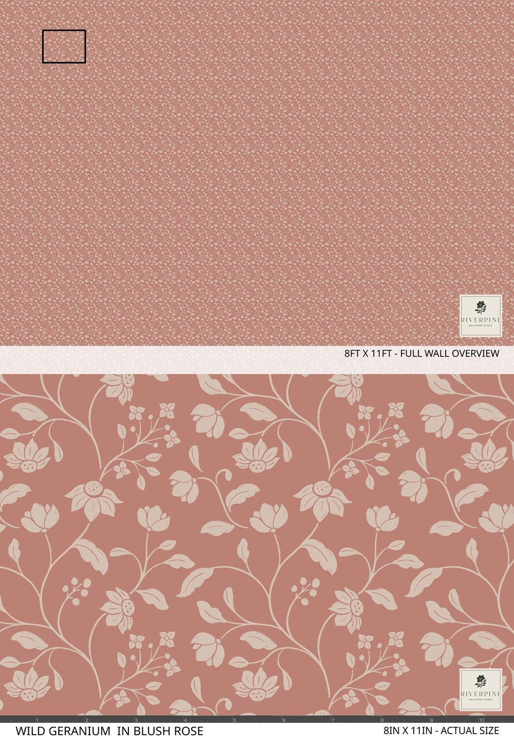 Wild Geranium Wallpaper in Blush Rose