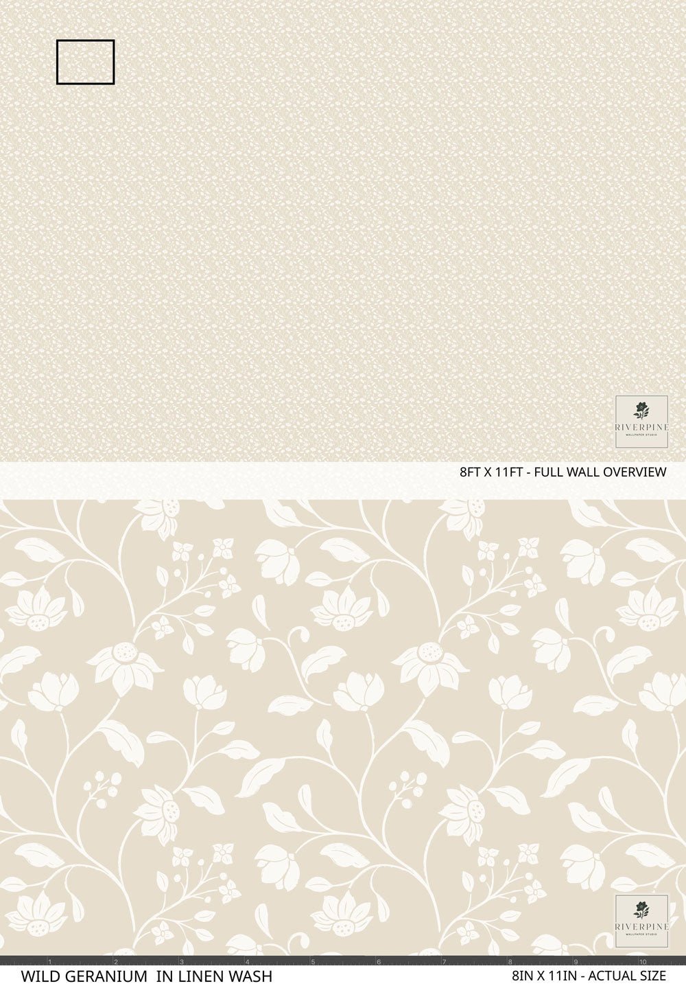 Wild Geranium Wallpaper in Linen Wash