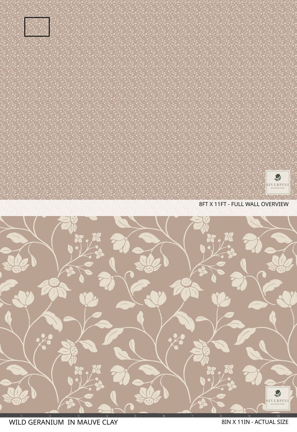 Wild Geranium Wallpaper in Mauve Clay