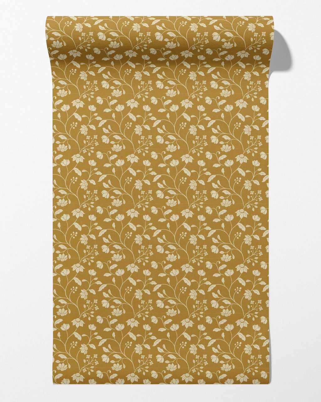 Wild Geranium Wallpaper in Mustard Fern