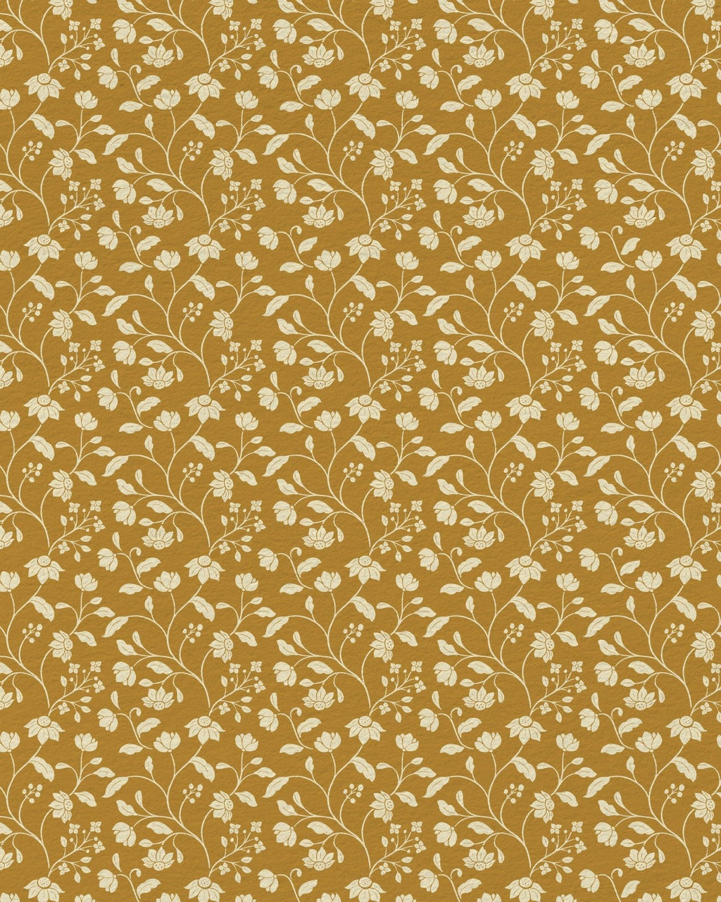 Wild Geranium Wallpaper in Mustard Fern