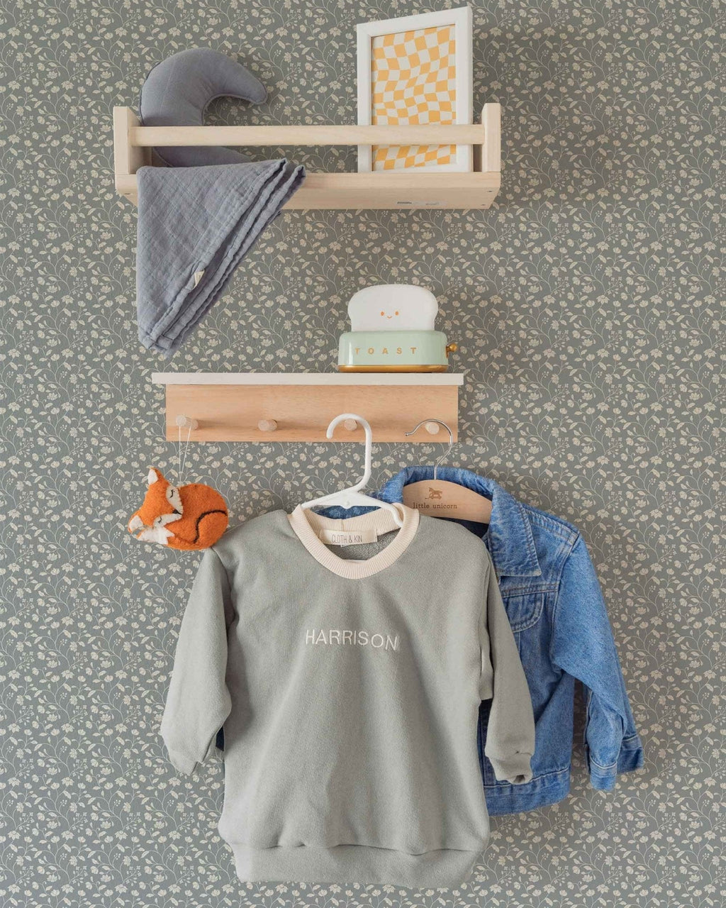 Wild Geranium Wallpaper in Slate Dust
