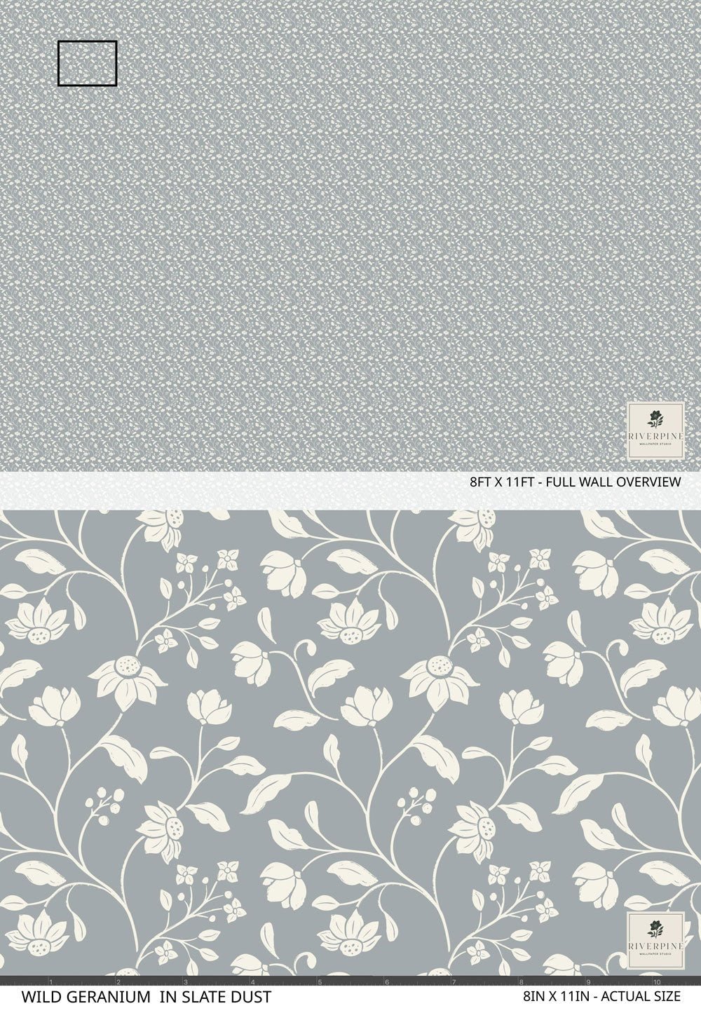 Wild Geranium Wallpaper in Slate Dust