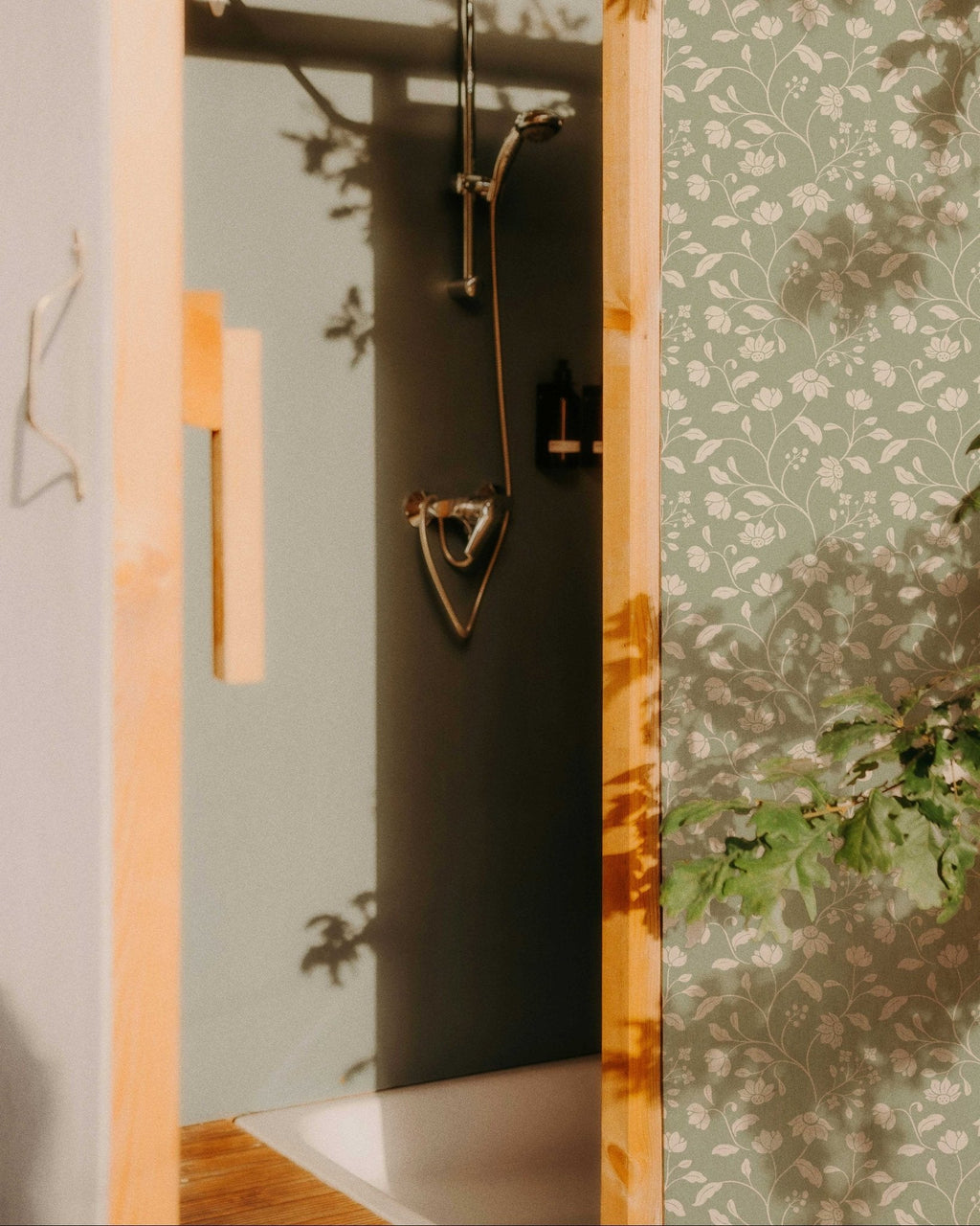 Wild Geranium Wallpaper in Soft Sage