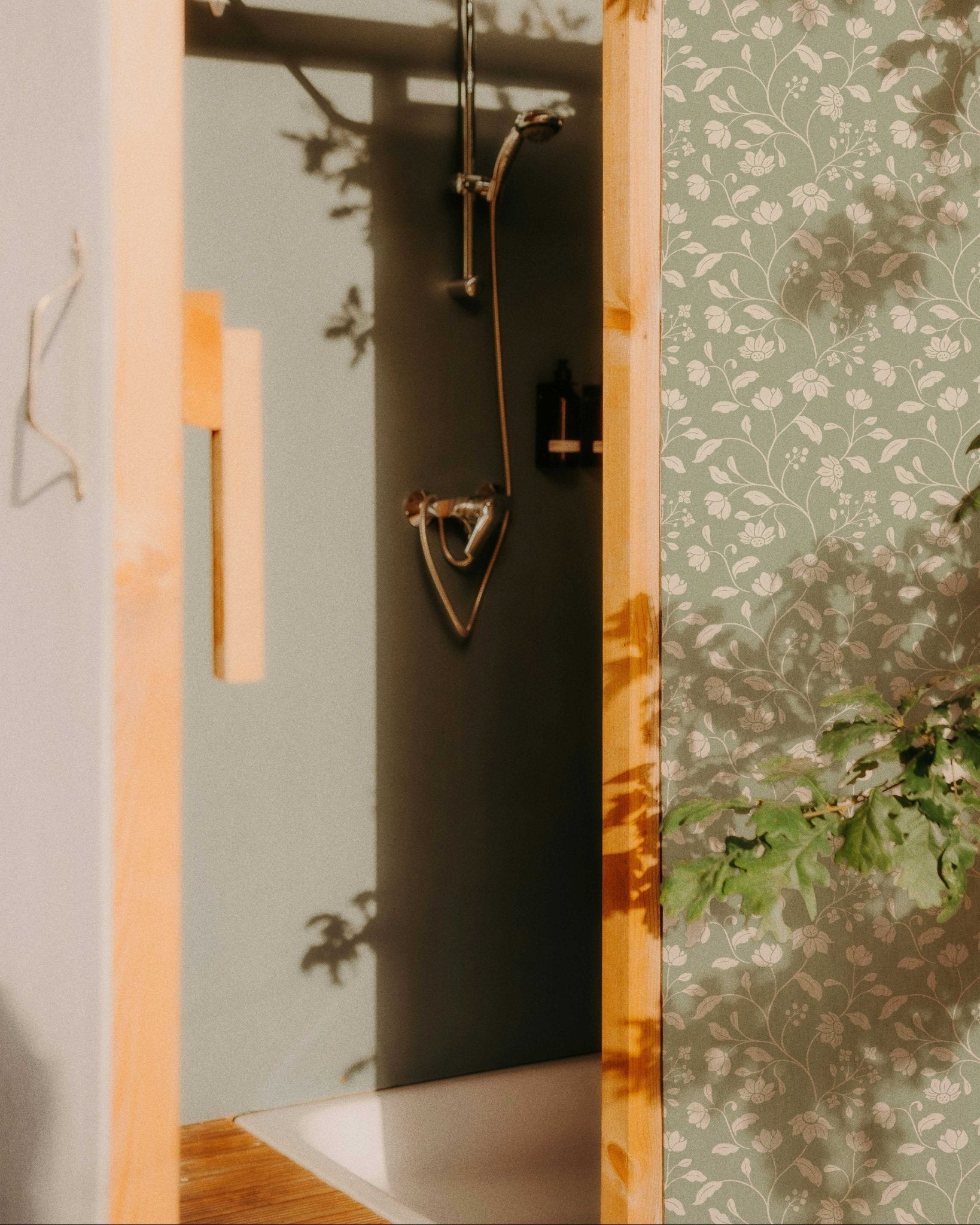 Wild Geranium Wallpaper in Soft Sage