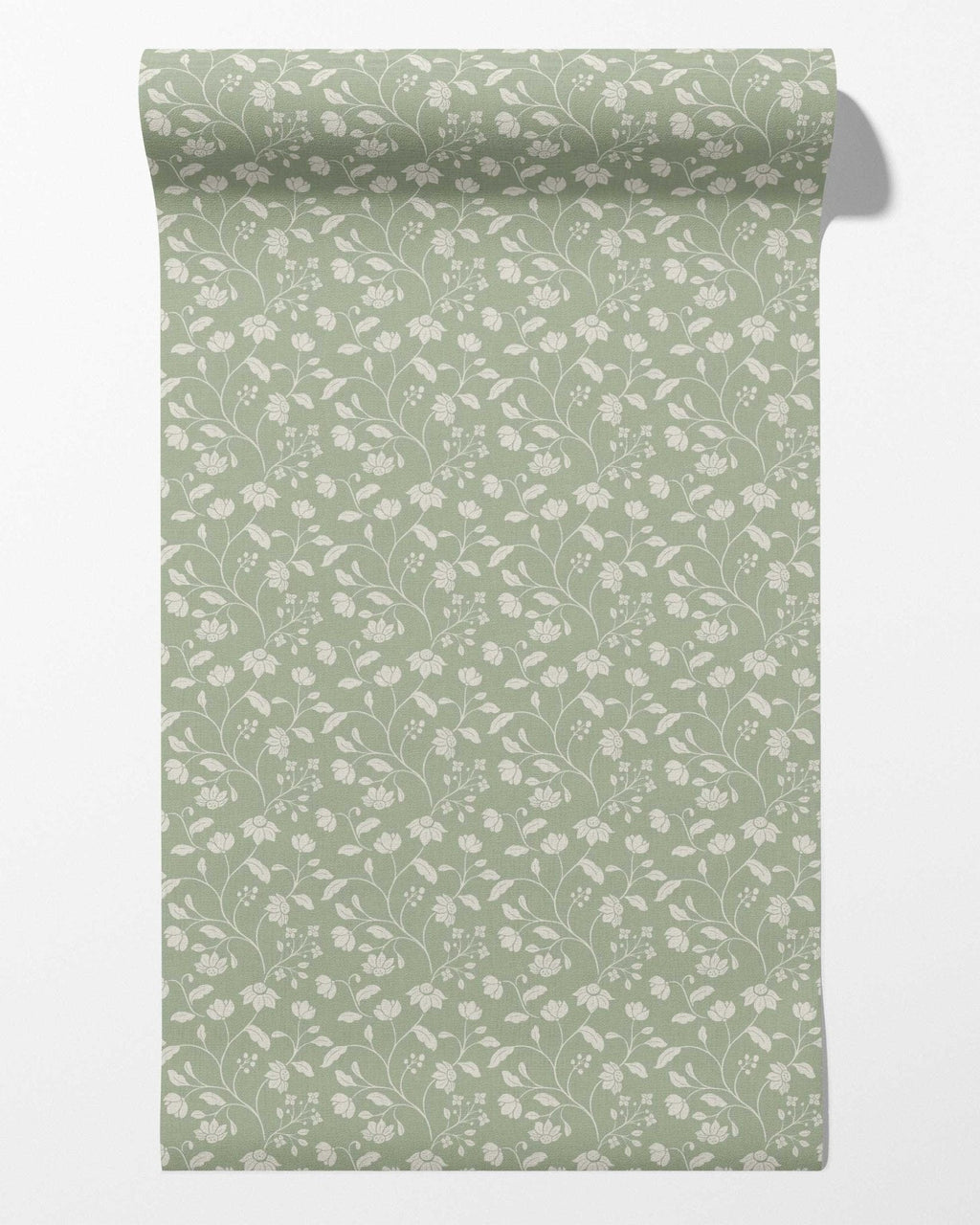 Wild Geranium Wallpaper in Soft Sage