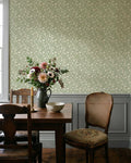 Wild Geranium Wallpaper in Soft Sage