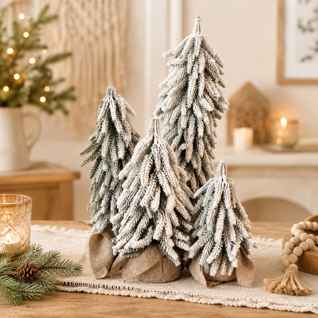 Flocked Mini Christmas Trees