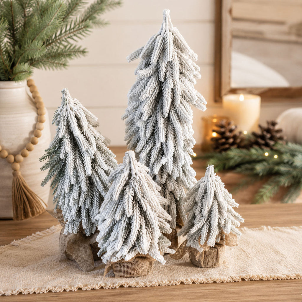 Flocked Mini Christmas Trees
