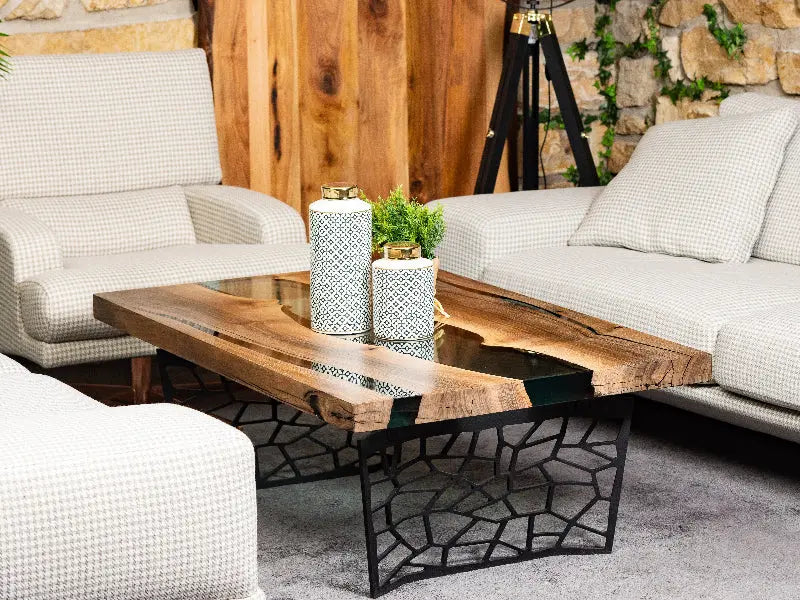 Voronoi Walnut & Resin River Coffee Table
