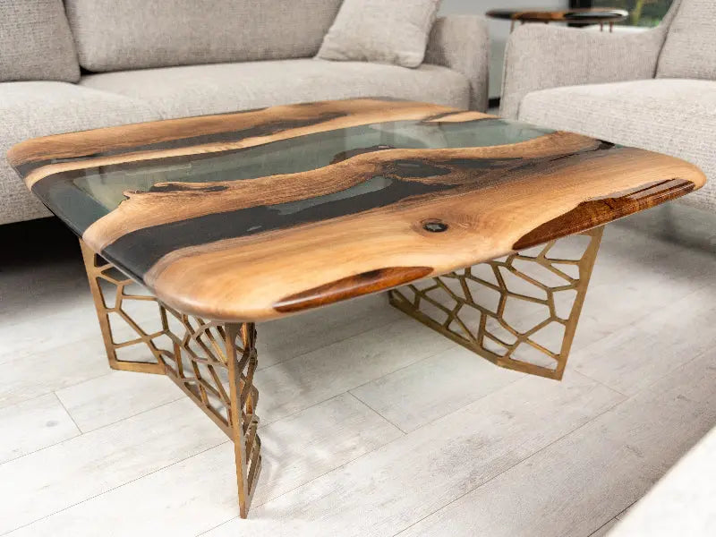 Voronoi Walnut & Resin River Coffee Table