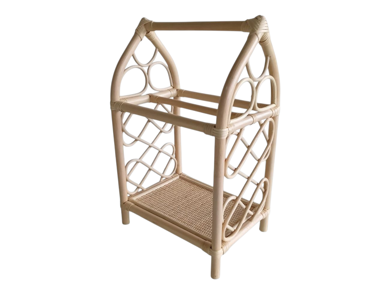 Rattan Doll Clothes Rack with Hangers
