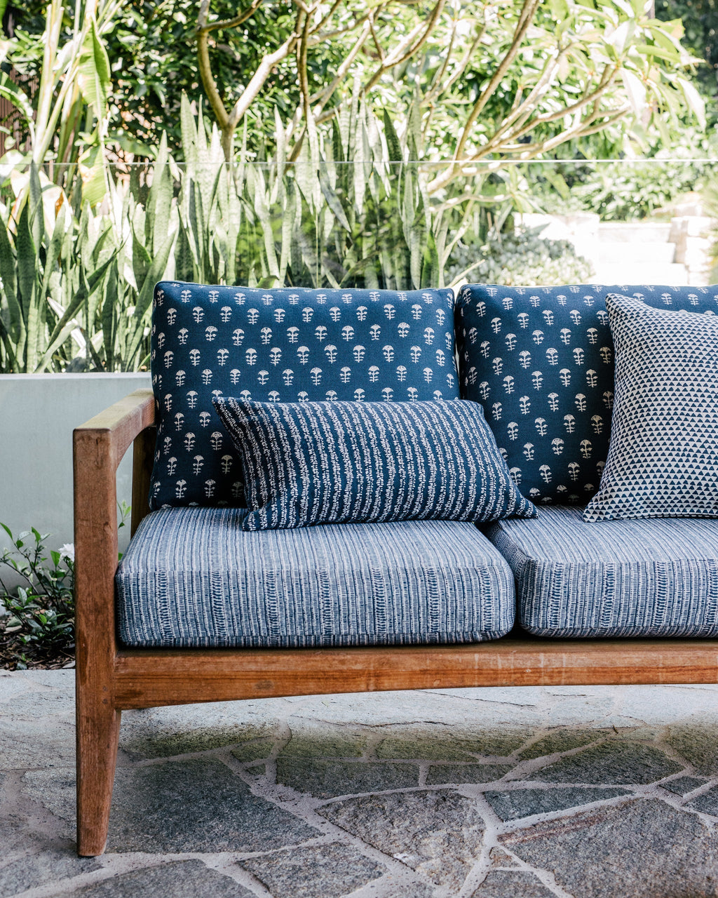 Yukka Woven Pillow Cover in Atlantic Blue, Walter G Textiles
