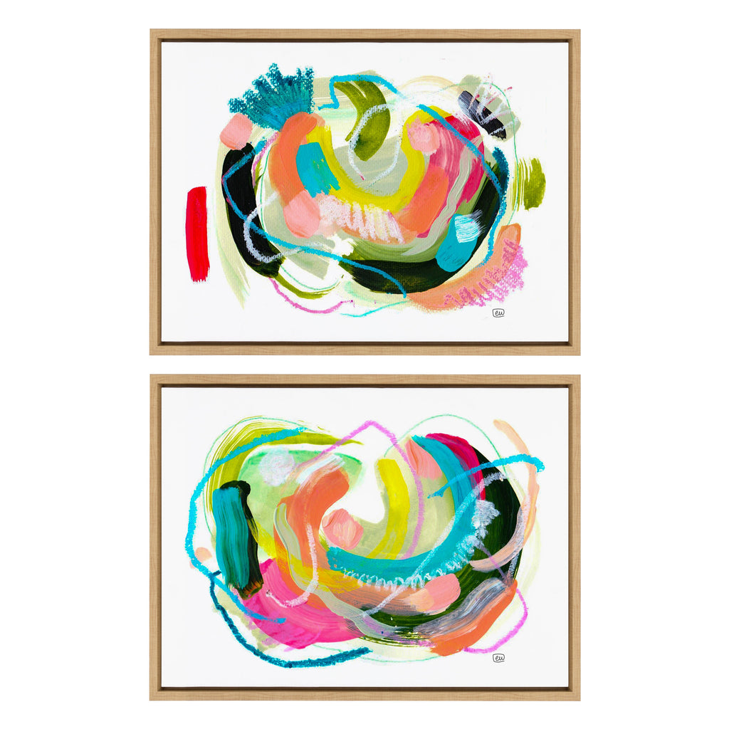 Sylvie Joy No 1 and 2 Framed Canvas Art Set by Erika Wynn