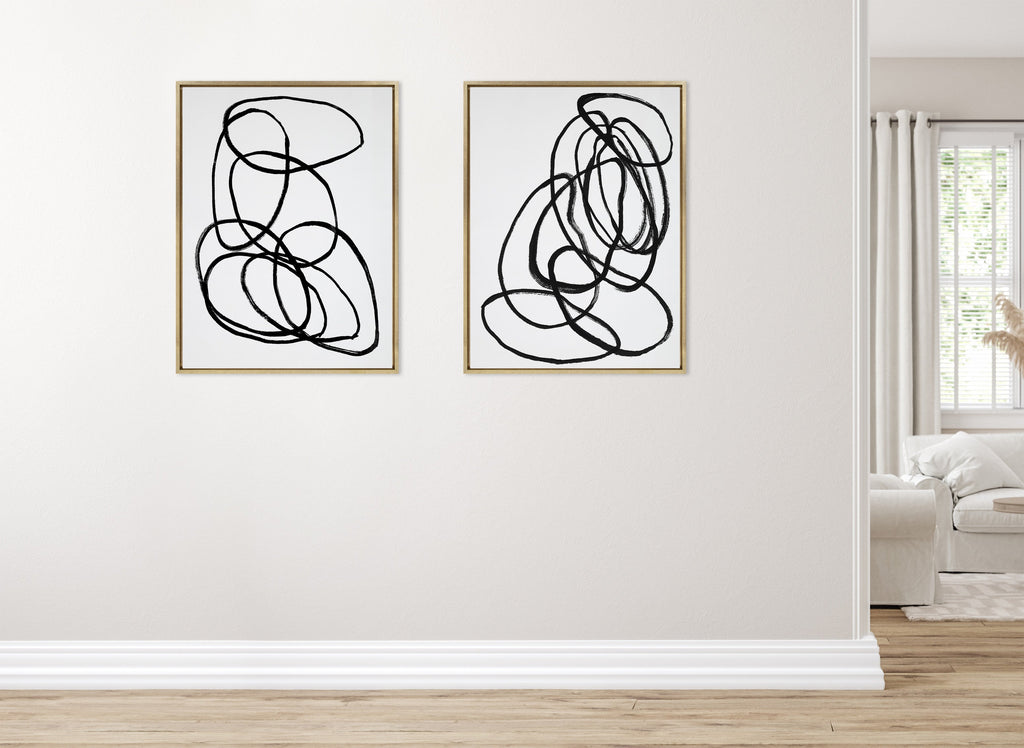 Sylvie Ring of Light and Ring of Light 2 Framed Canvas Art Set by Nikki Chu