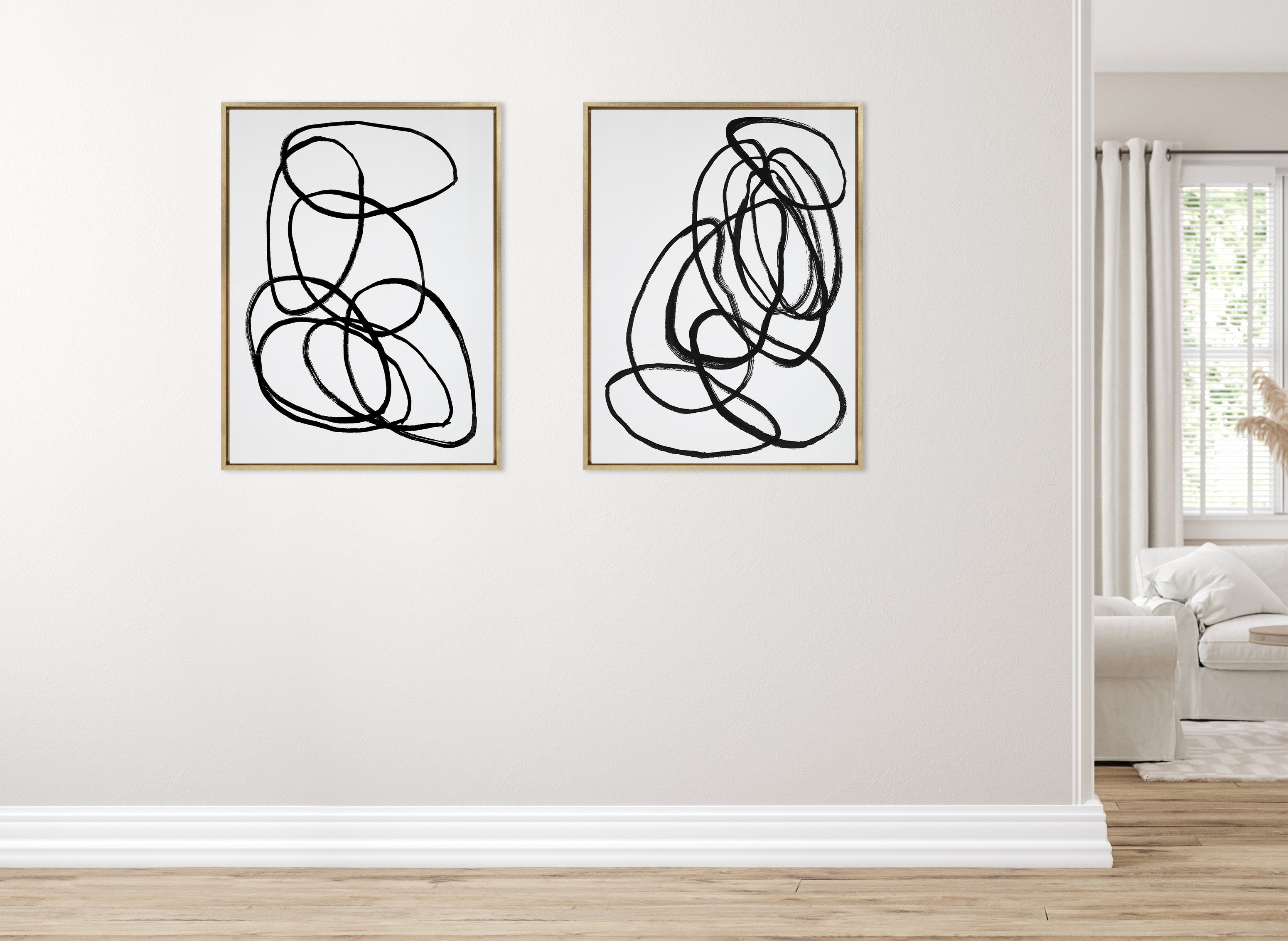 Sylvie Ring of Light and Ring of Light 2 Framed Canvas Art Set by Nikki Chu