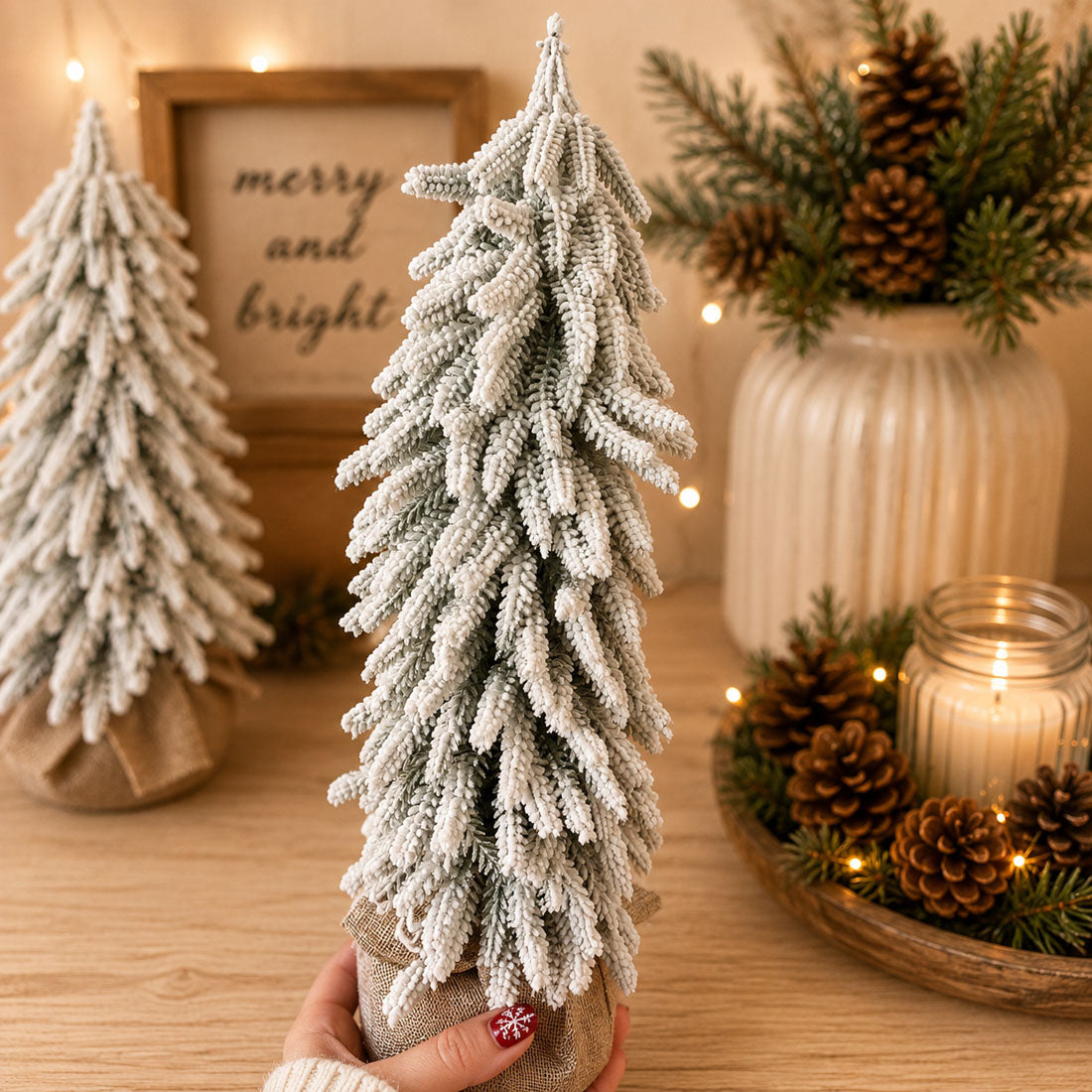 Flocked Mini Christmas Trees