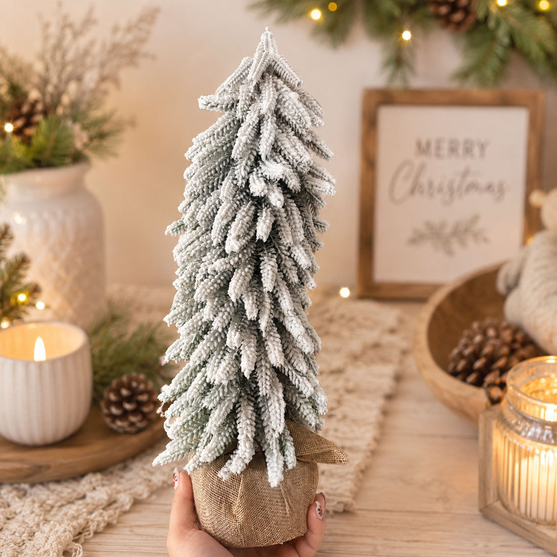 Flocked Mini Christmas Trees