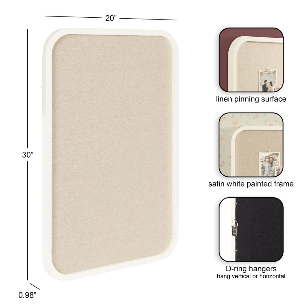 Hutton Wood Framed Fabric Pinboard