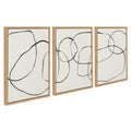 Sylvie Dancing Circles BW Framed Canvas by Teju Reval of SnazzyHues