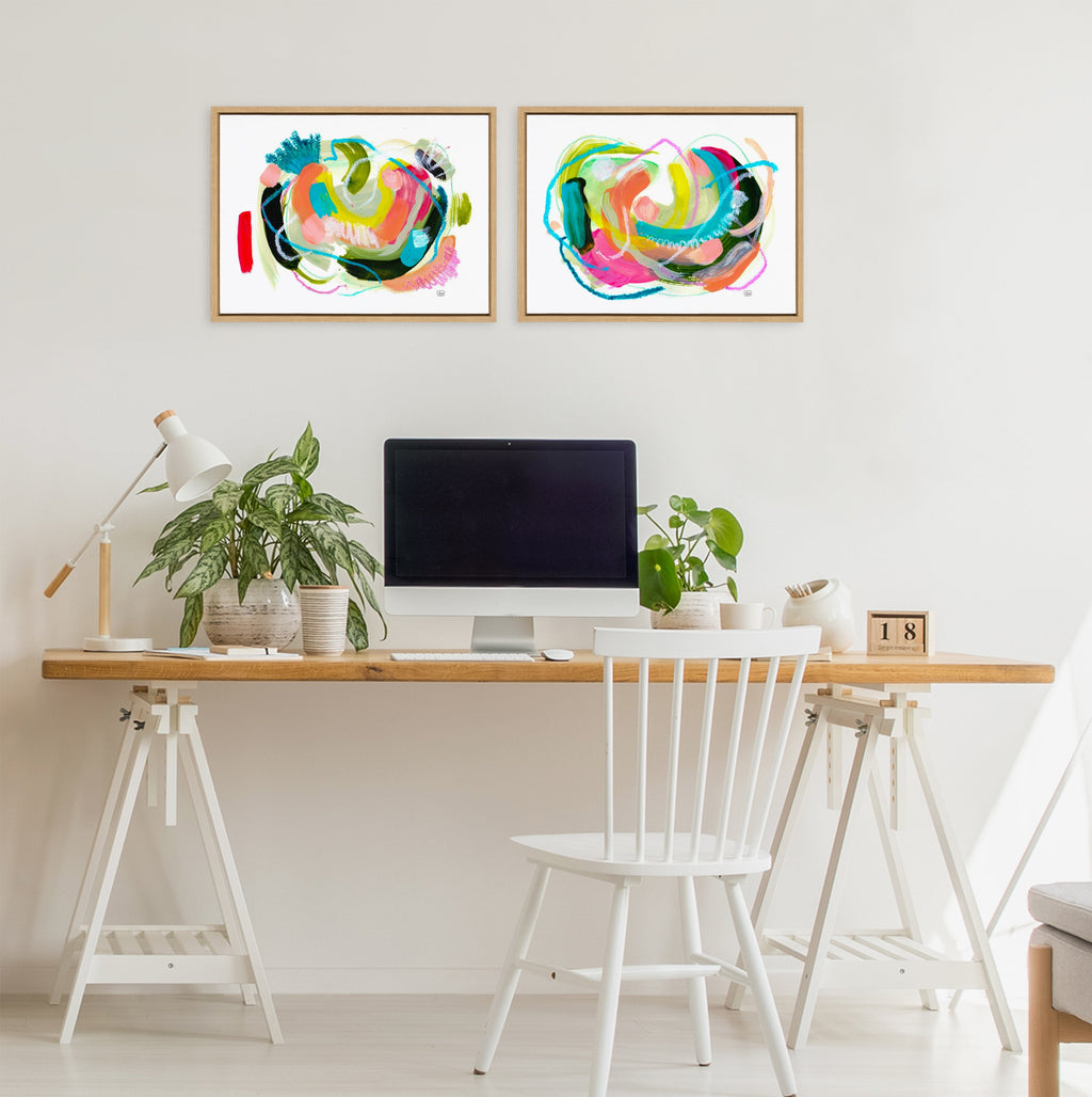 Sylvie Joy No 1 and 2 Framed Canvas Art Set by Erika Wynn