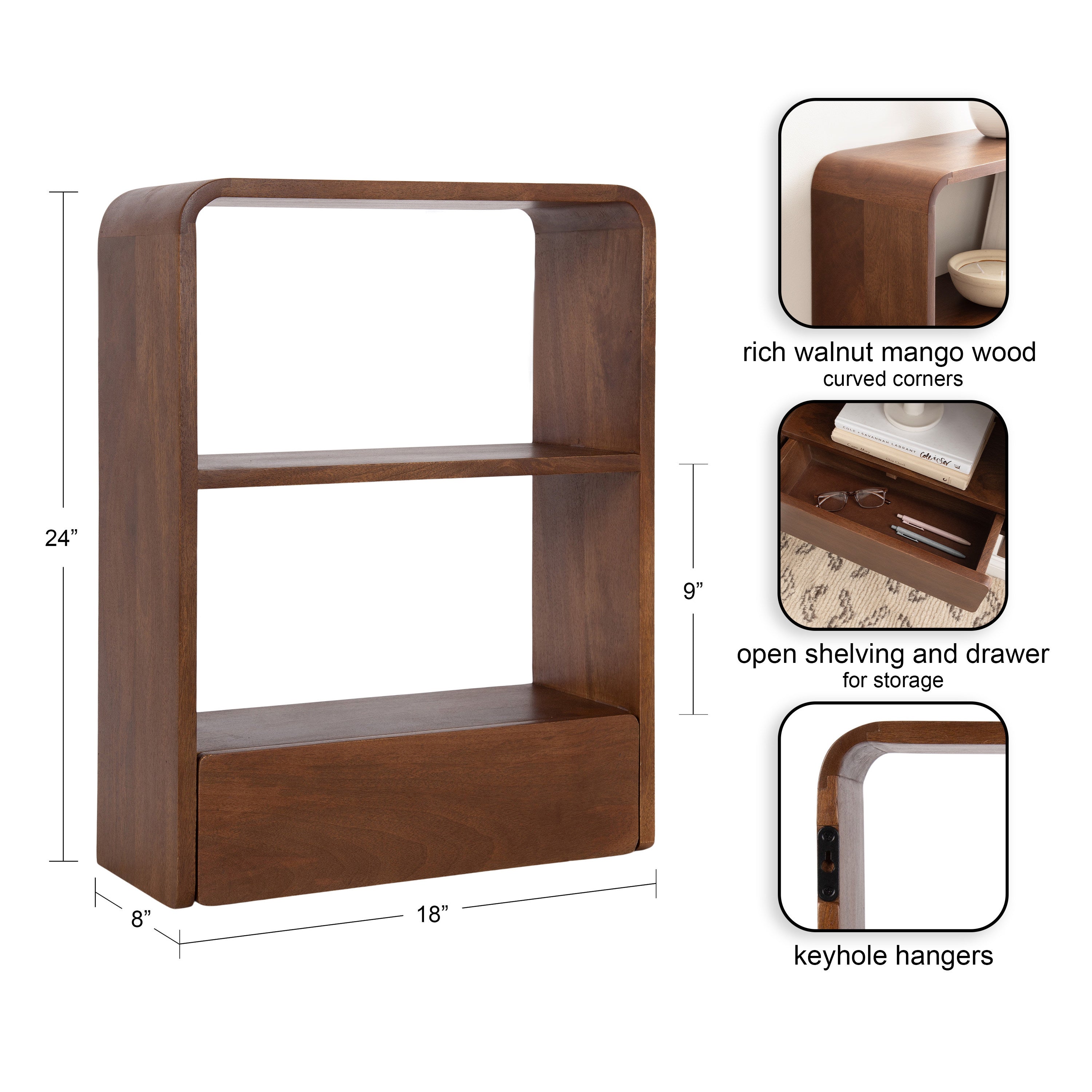 Kato Wall Shelf with Drawer