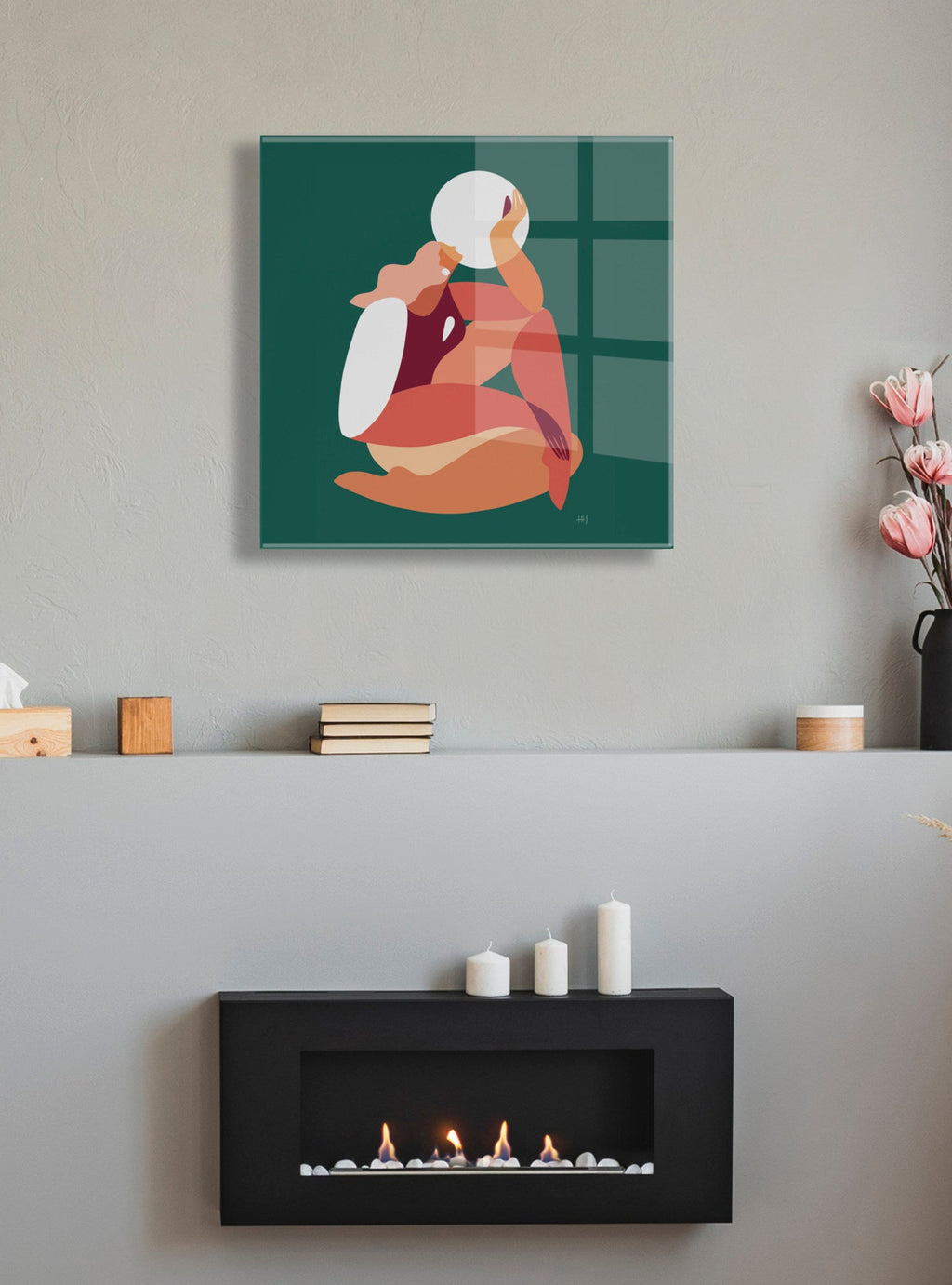 How the Sun Loves the Moon Floating Acrylic Art by Maggie Stephenson
