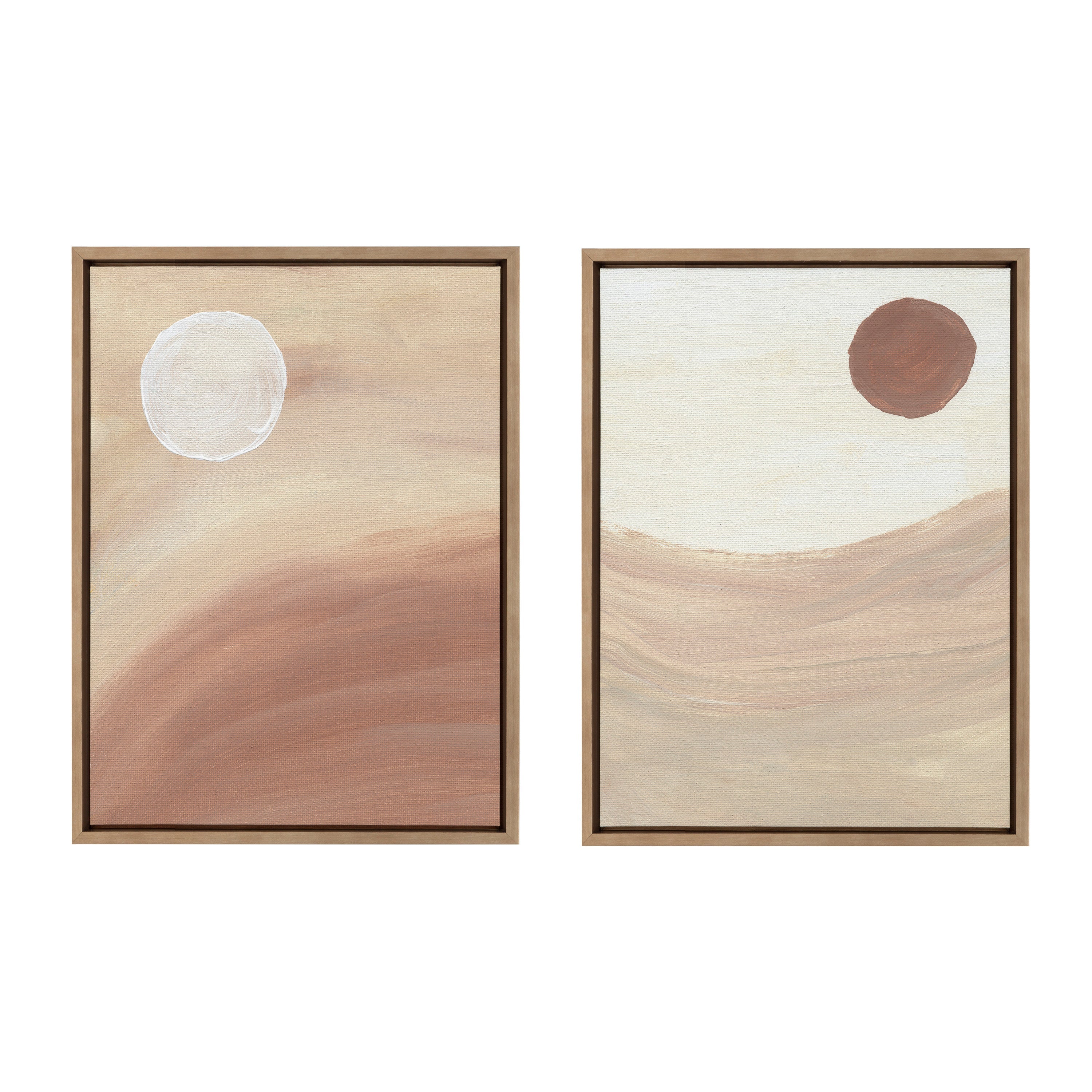 Sylvie Sandy Moon and Carmamel Sunset Framed Canvas Art Set by Mentoring Positives