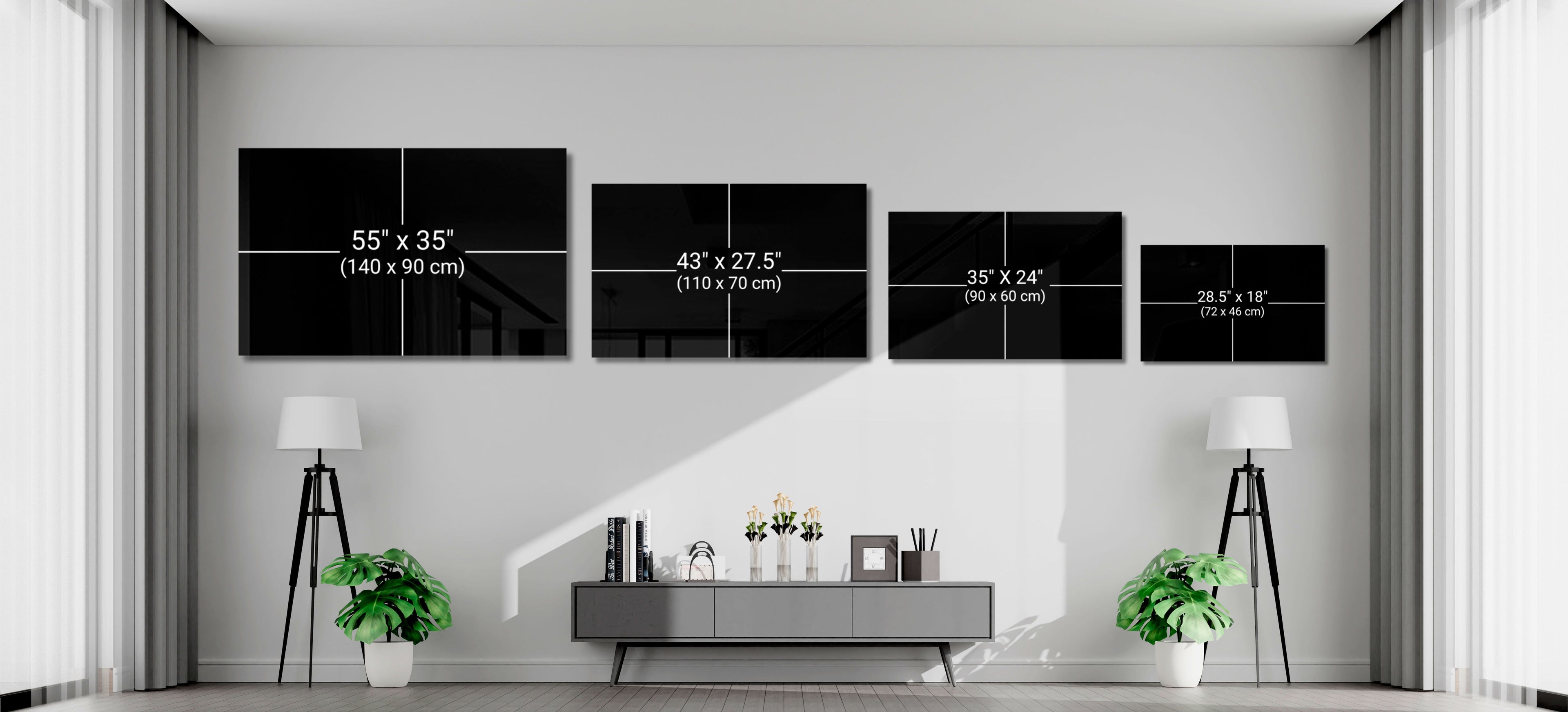 Black and White Bird on Blossom Branch Glass Wall Art