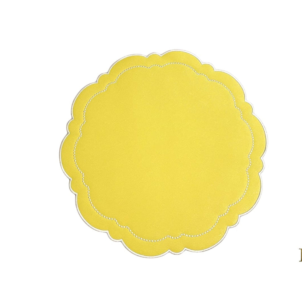 HALO YELLOW ROUND FAUX LEATHER PLACEMAT (Set Of 4)